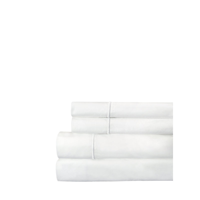 Benin Sheet Set, Queen Sheet Set + Fitted Sheet + 2 Pillowcases, White