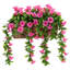  Artificial Flowers Purple Red PE and Steel Floral Decor Balcony Planter