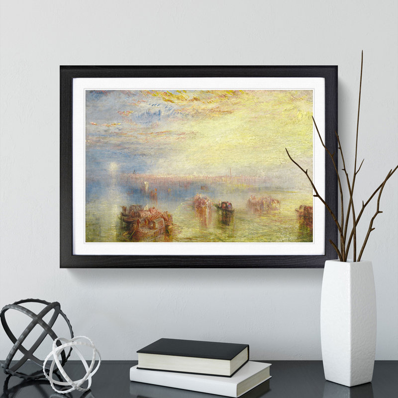 Approach to Venice by Joseph Mallord William Turner - Picture Frame Painting, Black Framed, 36cm H x 48cm W x 2cm D