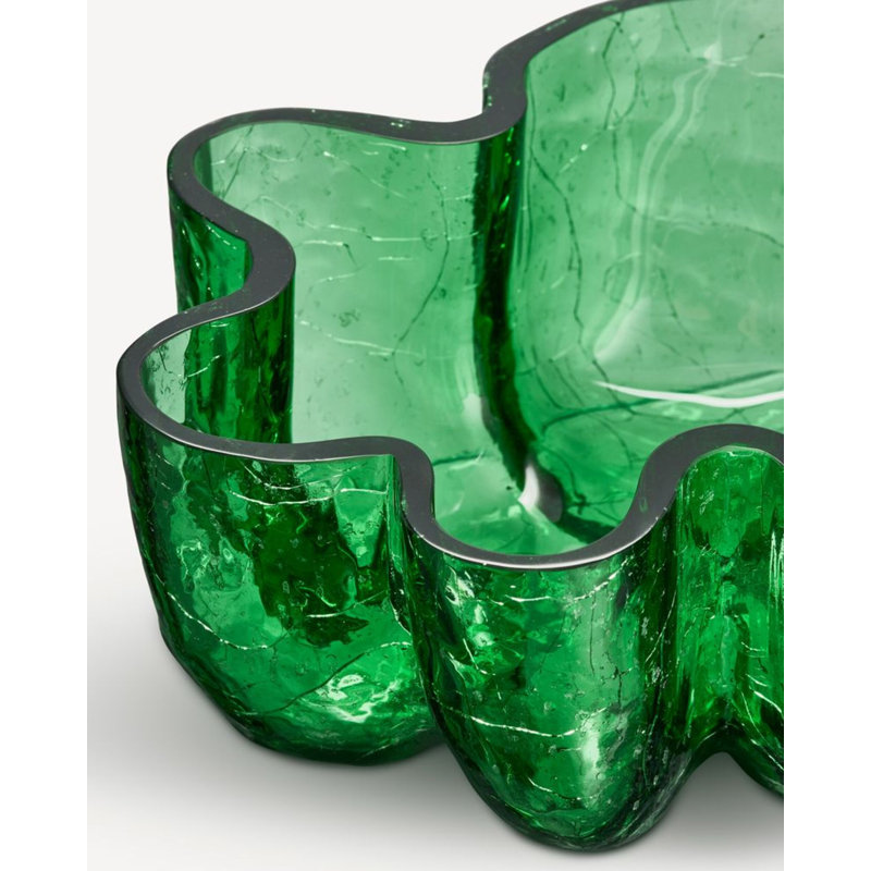 Crackle Handmade Glass Decorative Bowl