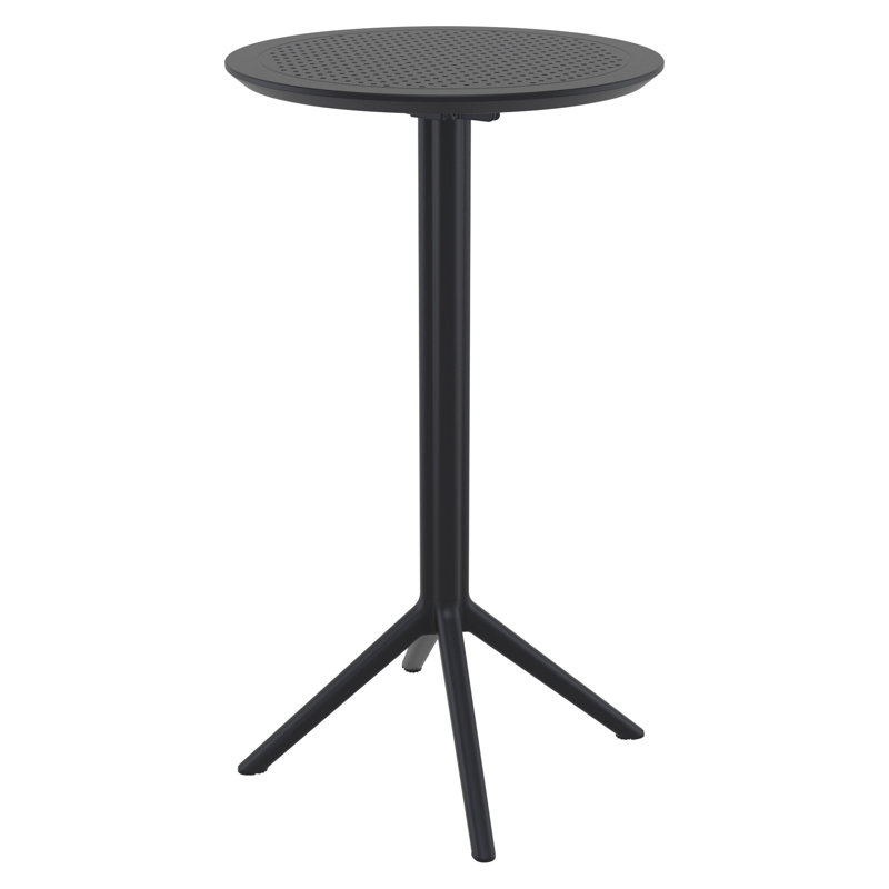 Table bistro pliable en plastique pour 2 personnes Elodie, H 42,5 po x l 23,6 po x L 23,6 po, Noir, noir, noir, noir