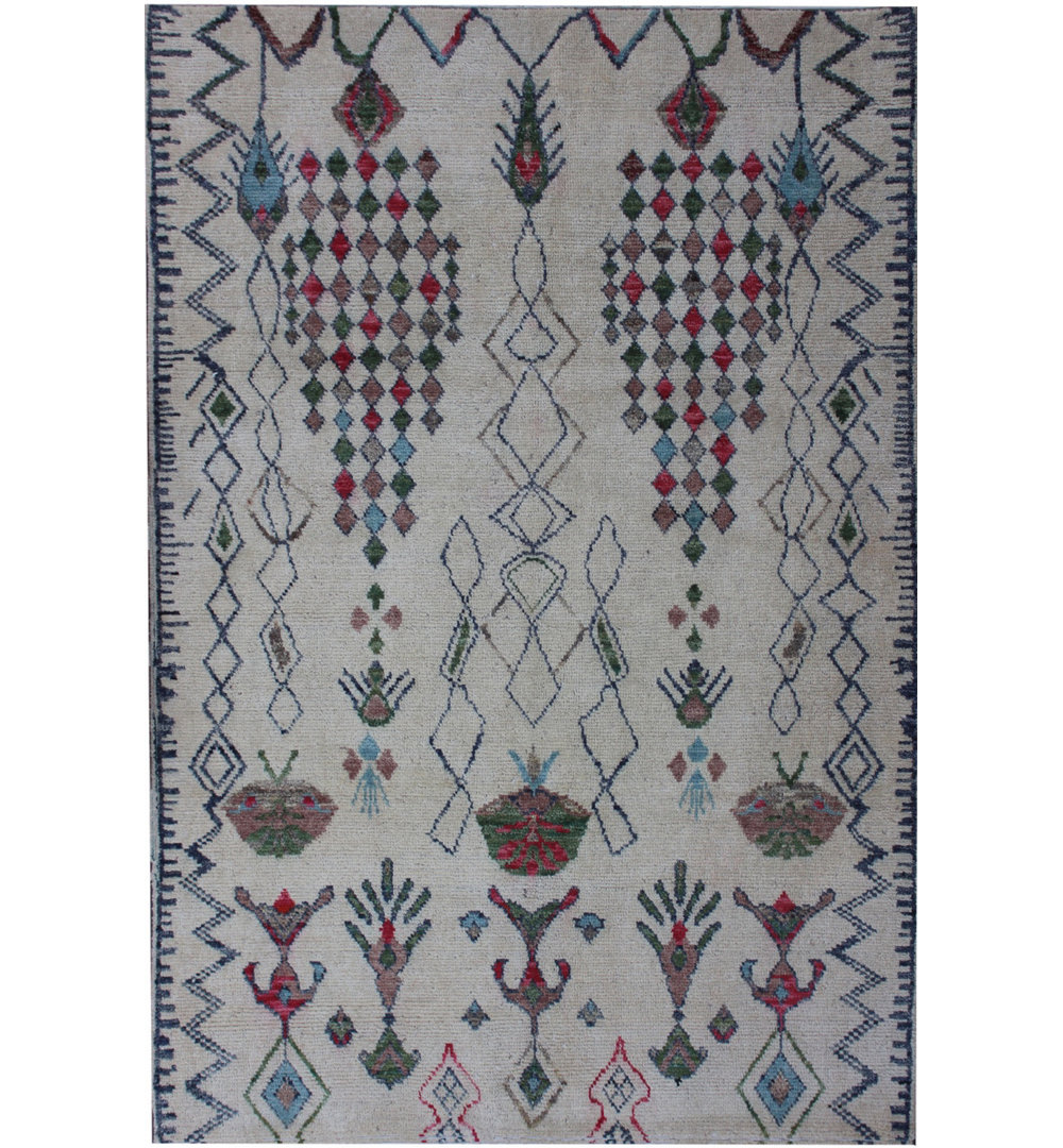 Geometric Hand Knotted 167cm X 243cm Area Rug