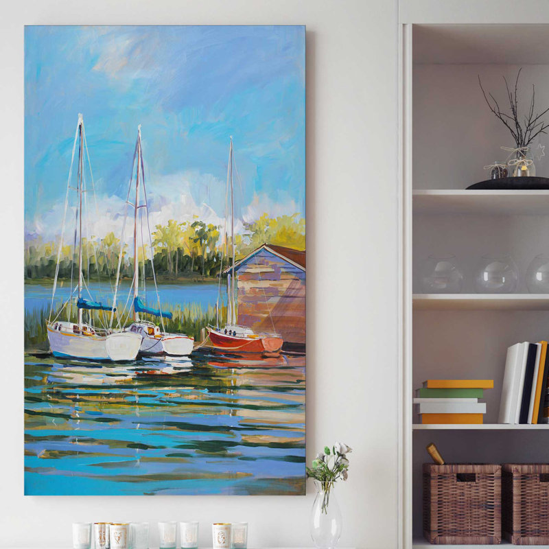 Bateaux - reproduction d'art sur toile tendue, H 30 po x l 18 po x P 1 po