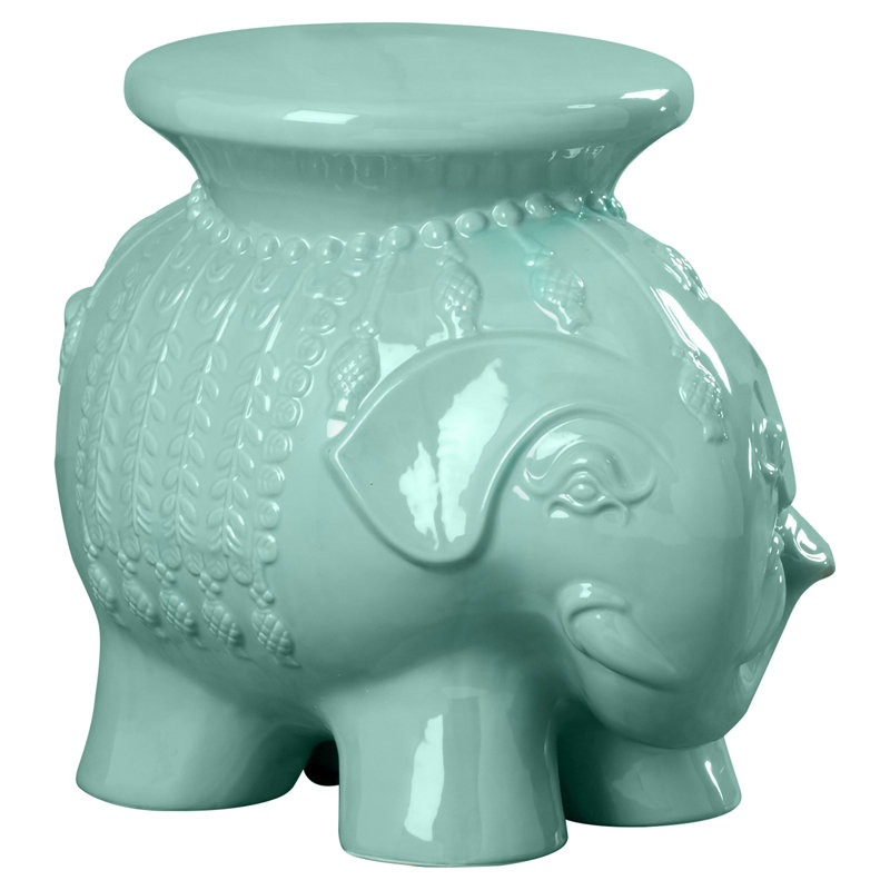 Scarlette Ceramic Accent Stool, Robin's Egg Blue