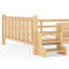 Grand lit au sol avec bibliothèques de rangement, lit en bois massif pour enfants avec de jolis escaliers et garde-corps, aucun sommier nécessaire, naturel clair-1893249842-1882690437