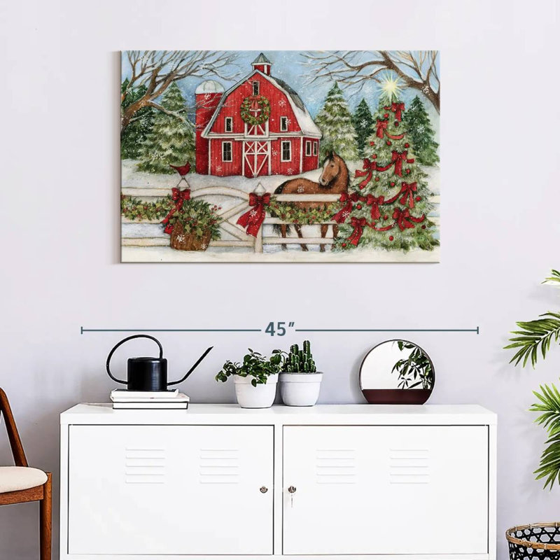 Lelend Winter Barn Horse, 24" H x 36" W