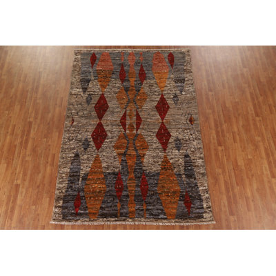 One-of-a-Kind 6'10" X 9'10" New Age Wool Area Rug in Brown