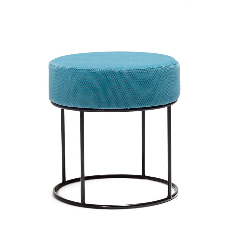 Repose-pieds Emmi-Leigh, Bleu 100% polyester