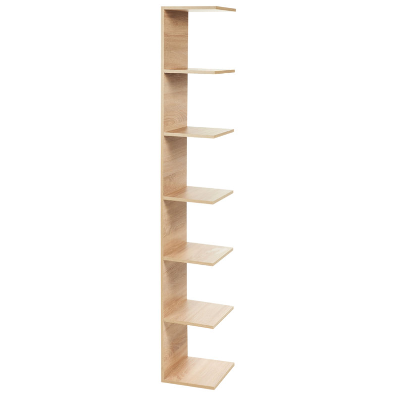 ESTON 190cm H x 30cm W Particle Board Floating Bookcase, Brown