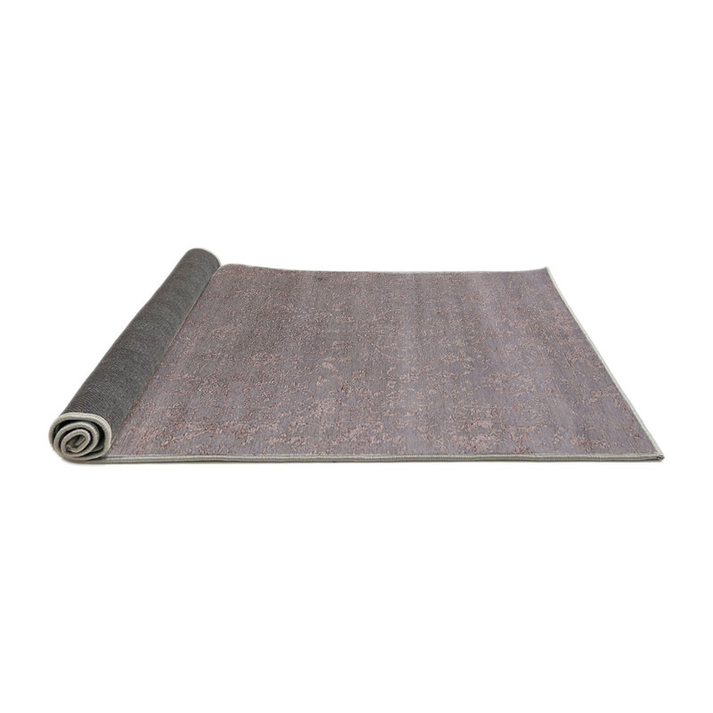 Tapis brun clair à motif floral Hangate, Rond 4 pi