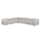 Stanuta 8 - Piece Top Grain Italian Leather Power Reclining Sectional