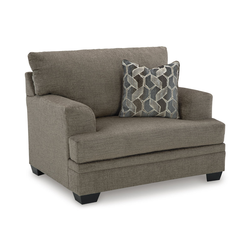 Gwendolynne Upholstered Accent Chair, Brown Polyester