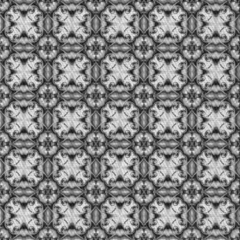 Tapis noir/blanc cassé à motifs, Carré 5 pi