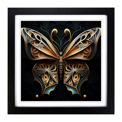 Butterfly Art Deco - Framed Print