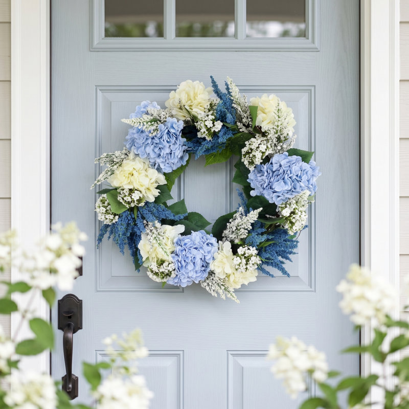 26" Assorted Hydrangea, Heather and Lilac Wreath