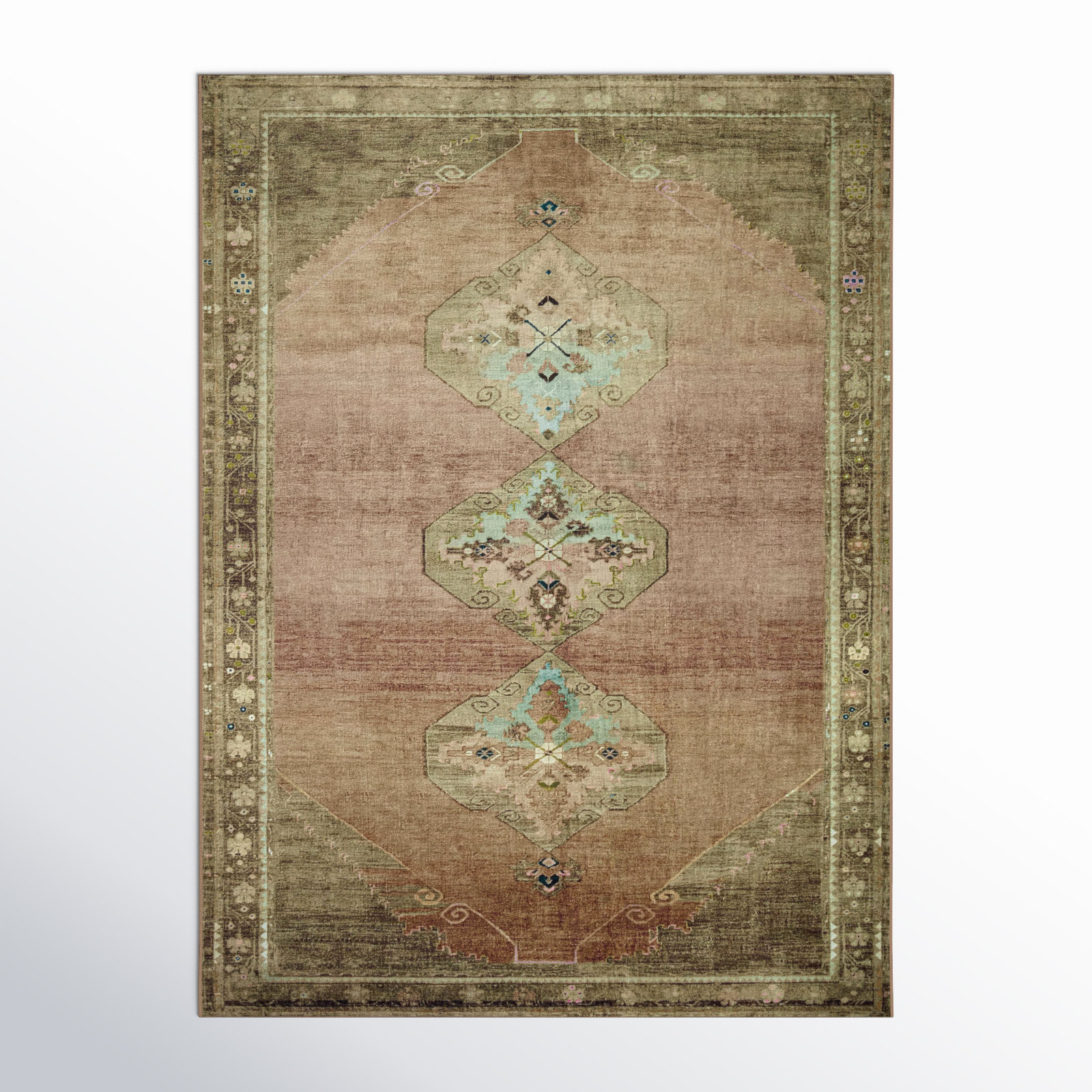 Magnolia Home By Joanna Gaines X Loloi Sinclair Machine Washable Clay / Tobacco Area Rug & Reviews | Birch Lane