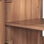 Meuble-lavabo 36 po en bois, structure solide, 2 portes à fermeture douce, 3 tiroirs, lavabo en céramique, tablette réglable pour les petites salles de bain avec portes et espaces en bois