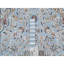 Tapis bleu noué à la main 3 pi 0 po x 5 pi 2 po, bleu Kran, 250 KPSI, laine et soie