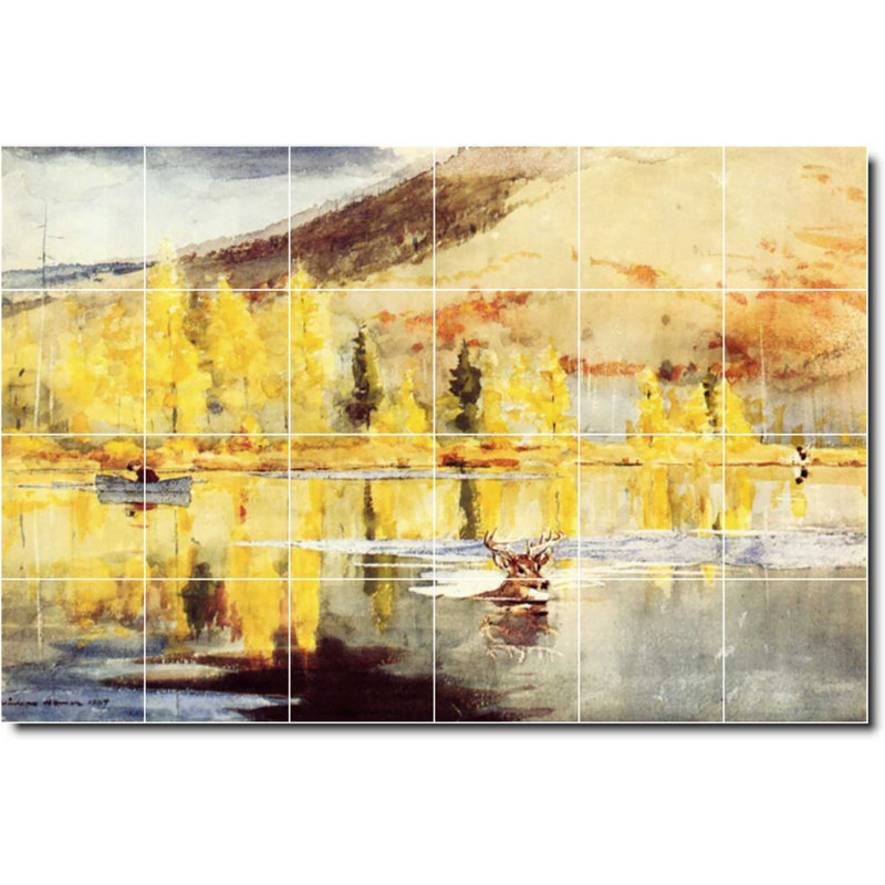 Carreau de céramique décorative 36 po x 24 po 6 po x 6 po, Bord de l'eau 04336