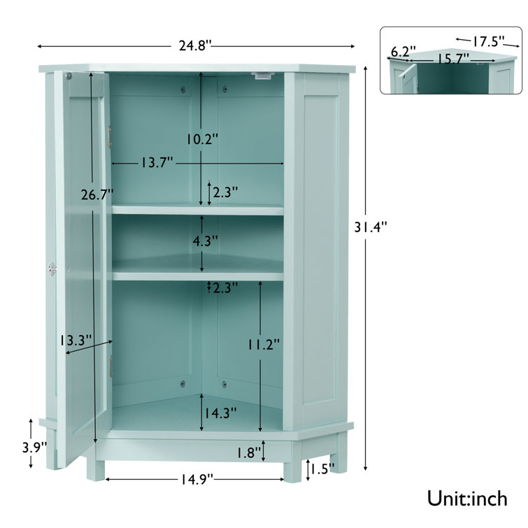 Hokku Designs Jeck Modern Bathroom Cabinet, Triangle Corner