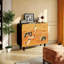 Modern art pattern solid wood sideboard-104596780
