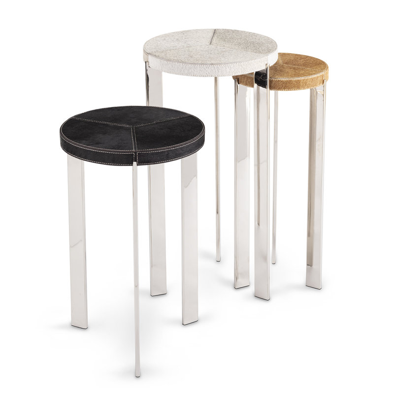 Andres Nesting End Table, Nickel