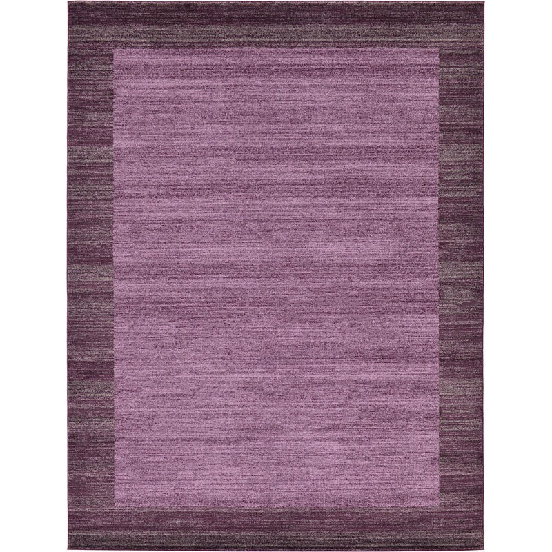 Tapis mauve à motif géométrique Desdemona, Rectangle 8 p x 11 pi 4 po
