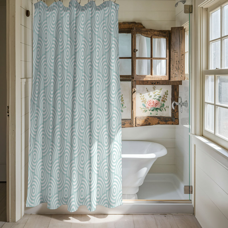 Mint Spots - Rideau de douche Premium, H 74 po x l 71 po