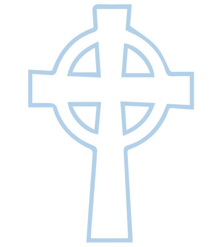 Décalcomanie murale croix eternity celtique, H 32 po x l 22 po x P 0,01 po, Bleu poudré