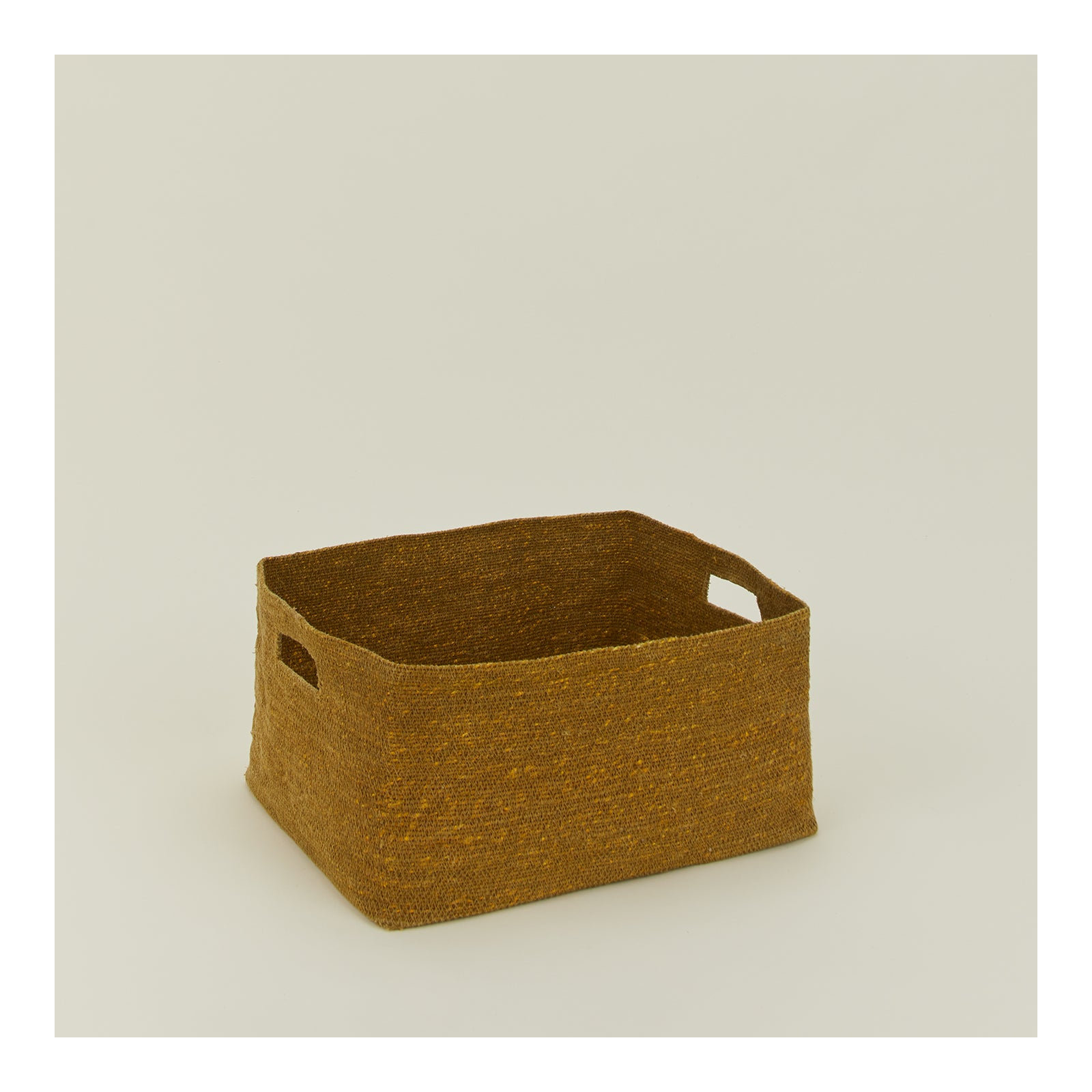 Essential Laundry Basket with Handles, Mustard, 9" H x 17" W x 14" D