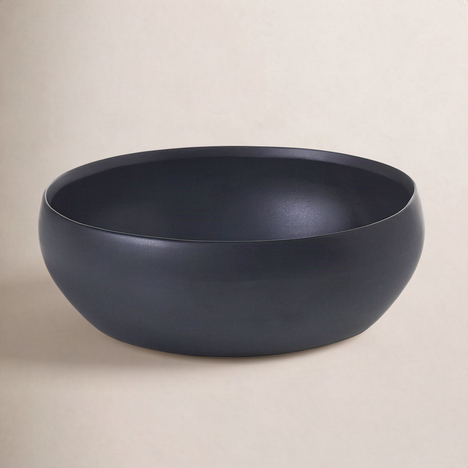 Elyse Handmade Ceramic Decorative Bowl 1, 3.75" H x 10.5" W x 10.5" D, Black