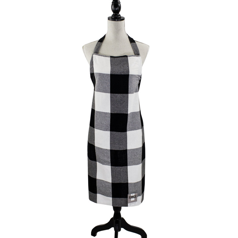Tablier de cuisine en coton rouge et noir Holiday, Noir / blanc