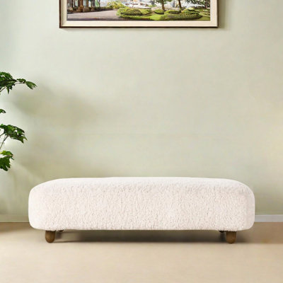 Long bench sheepskin reception bench