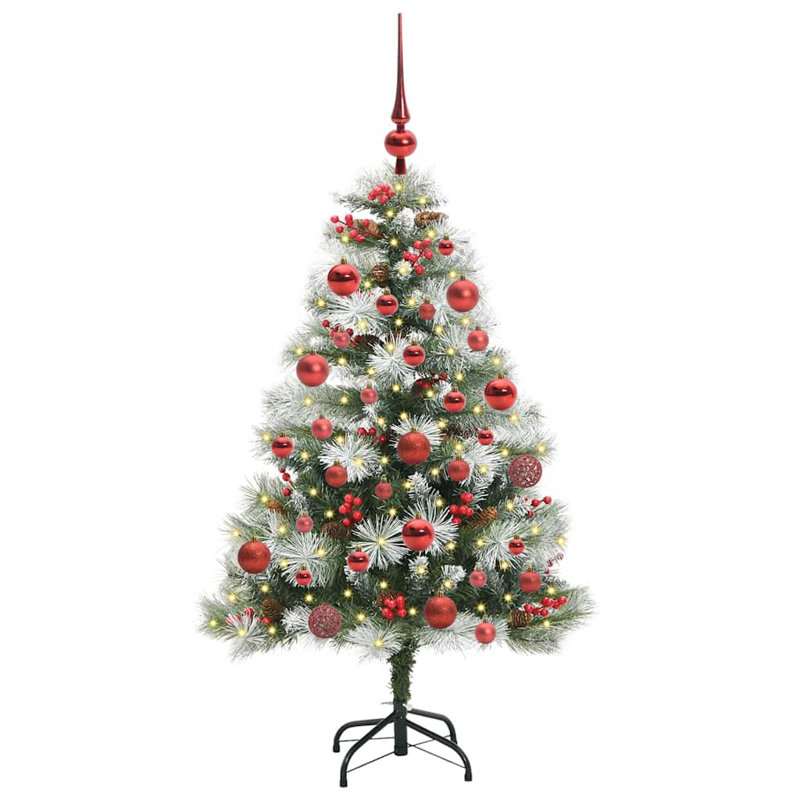 Artificial Christmas Tree 150 cm, Green/White/Red