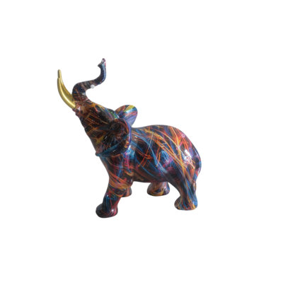 Sculpture éléphant en résine Pop Art