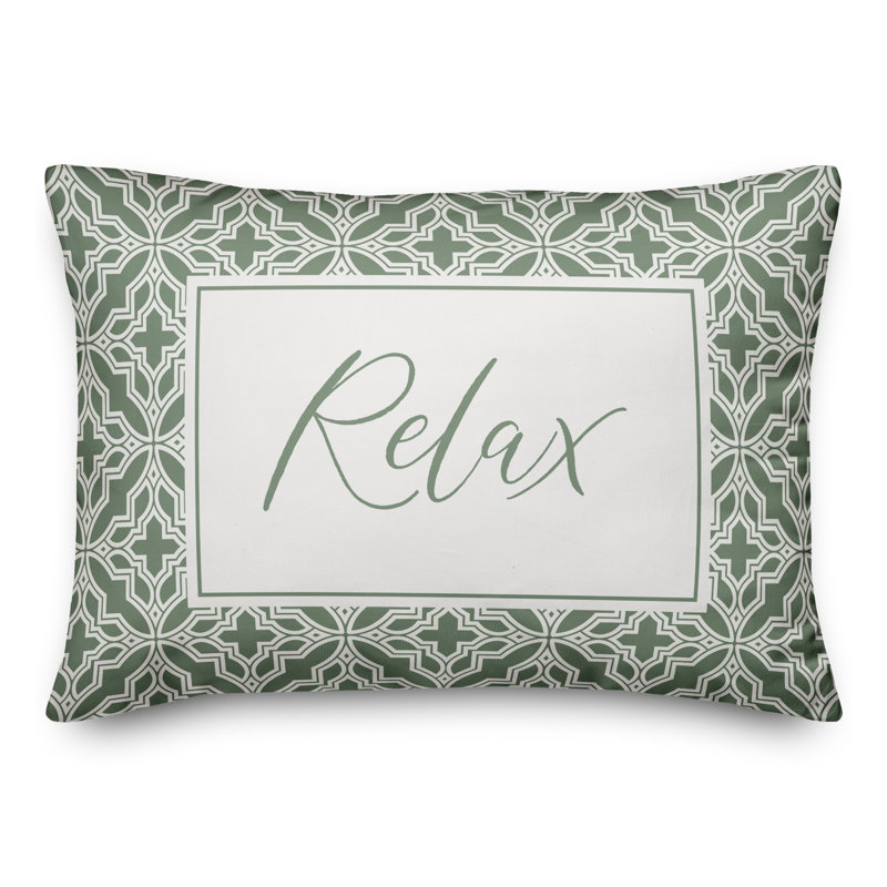  Housse de coussin rectangulaire et insert Relax Quatrefoils, Vert