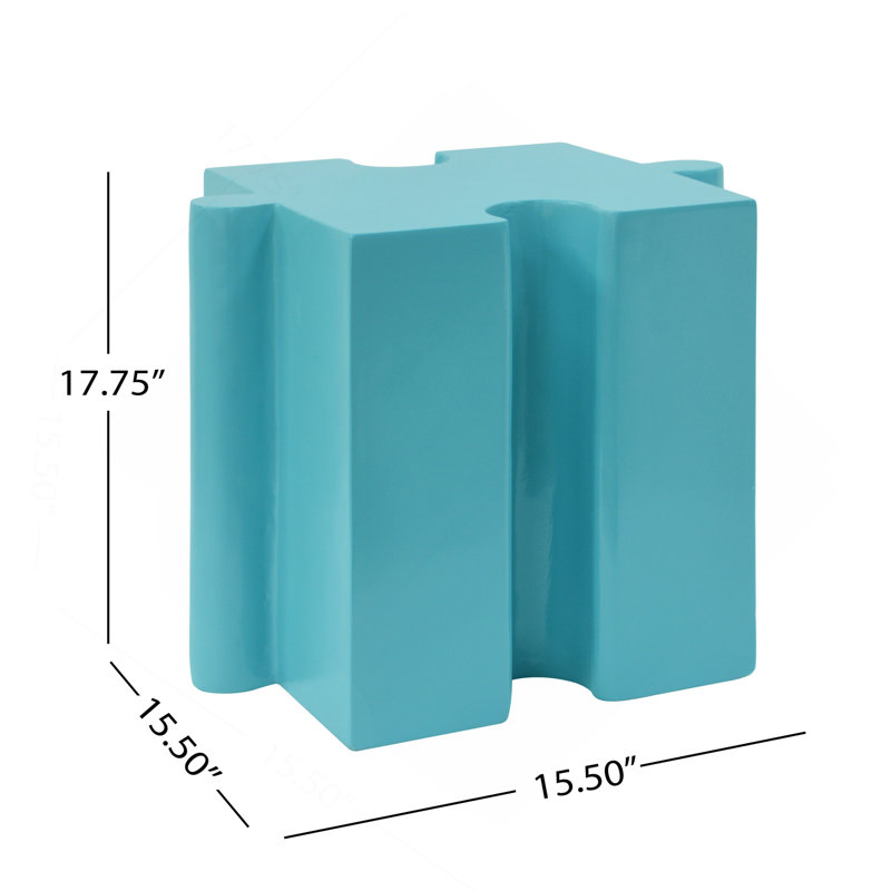 Table d'appoint casse-tête, table modulaire à bord concave MGO, Bleu pâle