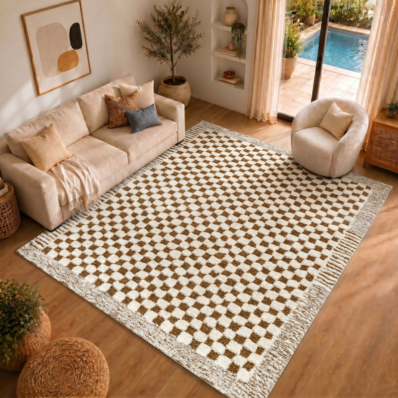 Freud Checkered Area Rug, Rectangle 200 x 275 cm