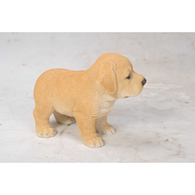 Adorable Yellow Labrador Puppy Polyresin Garden Statue