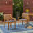 Acacia Wood Dining Chairs with Wicker Seats, Set of 2