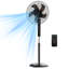Hauteur réglable du piédestal oscillant de 16 po avec télécommande et ventilateur de minuterie de 15 heures-129508063