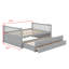 Lit de jour double avec lit gigogne simple et 3 tiroirs de rangement, lit capitaine avec lit gigogne, lit plateforme en bois-781763268