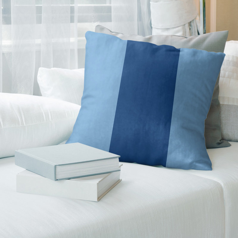 Oreiller en lin Kansas City Baseball, 16 po x 1 po, Bleu poudre / bleu royal, Polyester/ Bourre en polyester