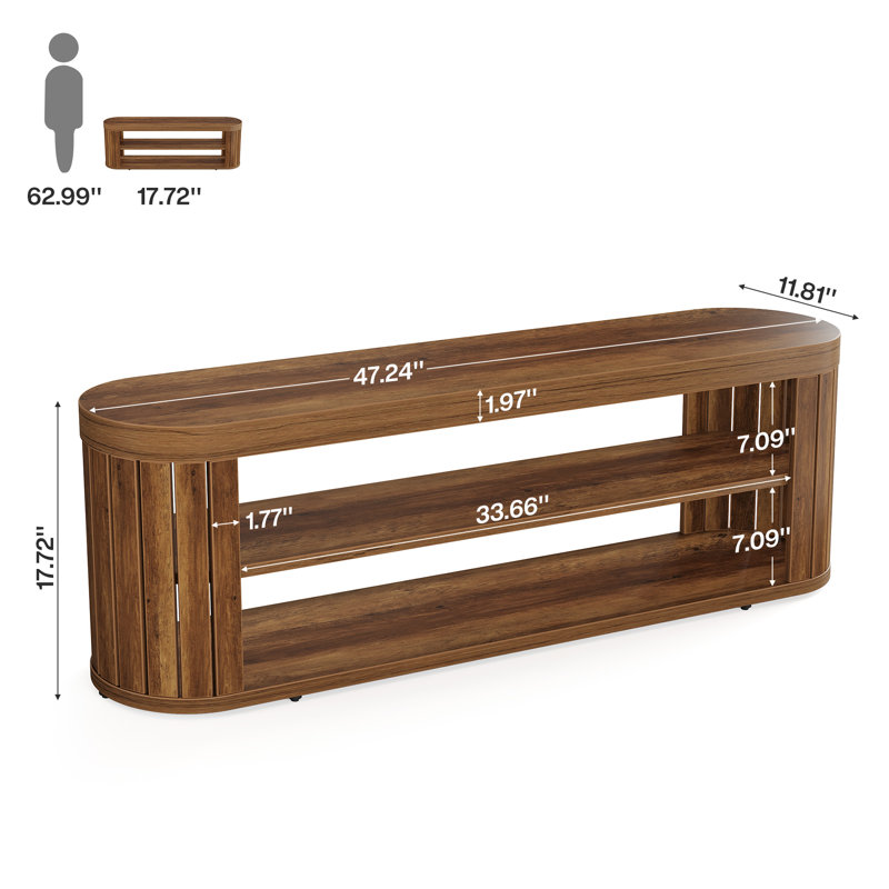 2-Tier Entryway Bench with Shoe Storage, Brown