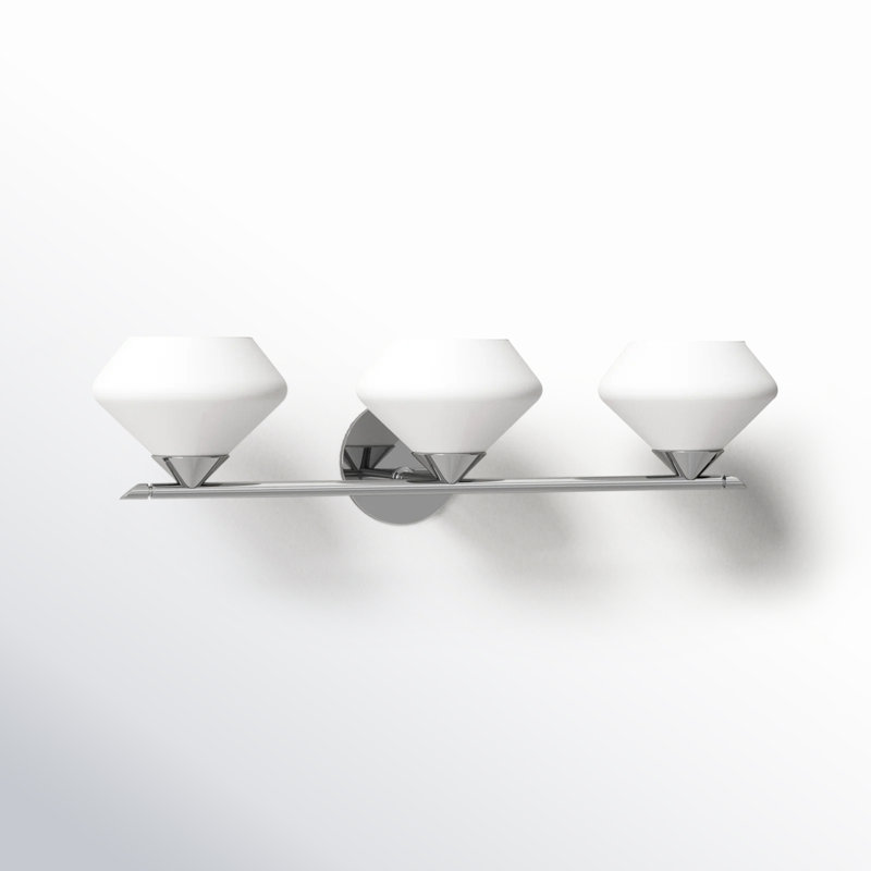 Éclairage de salle de bain à intensité variable à 3 lumières Junius, Nickel poli