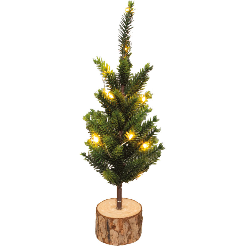 Burnell 30Cm H Slender Green Pine Christmas Tree with Colour Changing Lights