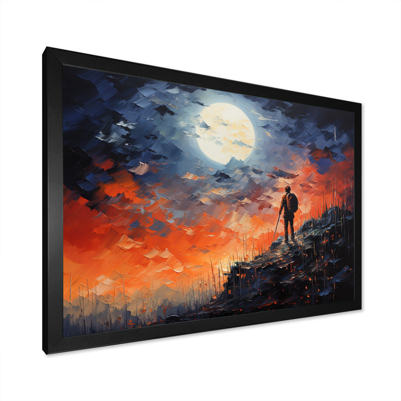 Sommet «Mountain succès», art mural, Cadre d'angle fermé noir, H 12 po x l 20 po x P 1 po