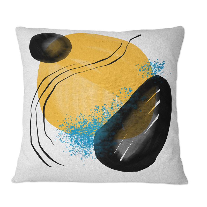 Colorful Minimal Shapes VI - Coussin décoratif à imprimé moderne, 18 po x 18 po