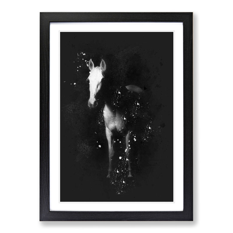 White Horse Vol.2 - Picture Frame Graphic Art, 36cm H x 27cm W x 2cm D, Black Framed