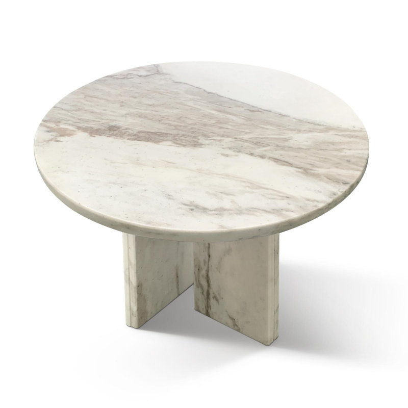 marble coffee table, White/Natural